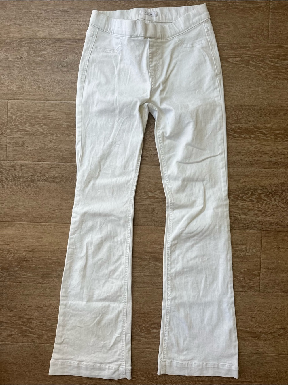 Women’s White Stretch Flare Jeans